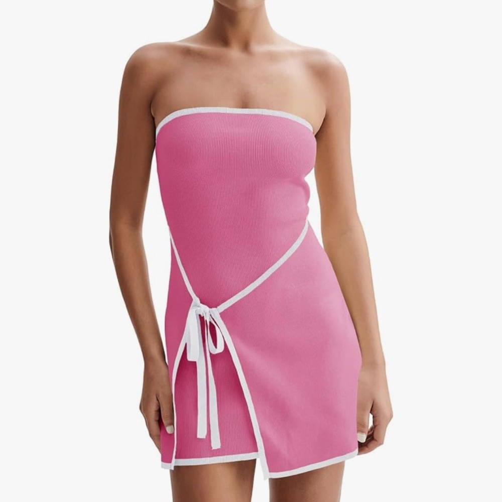 Knit Pink Wrap Dress